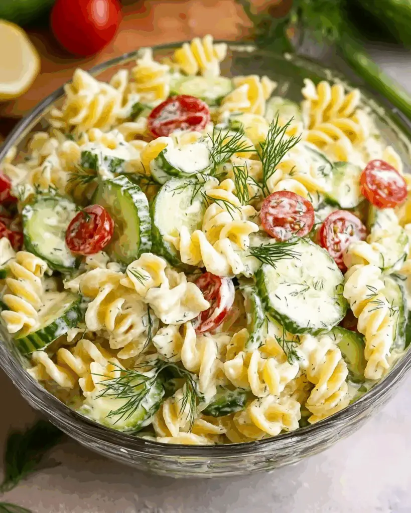 Creamy Cucumber Pasta Salad
