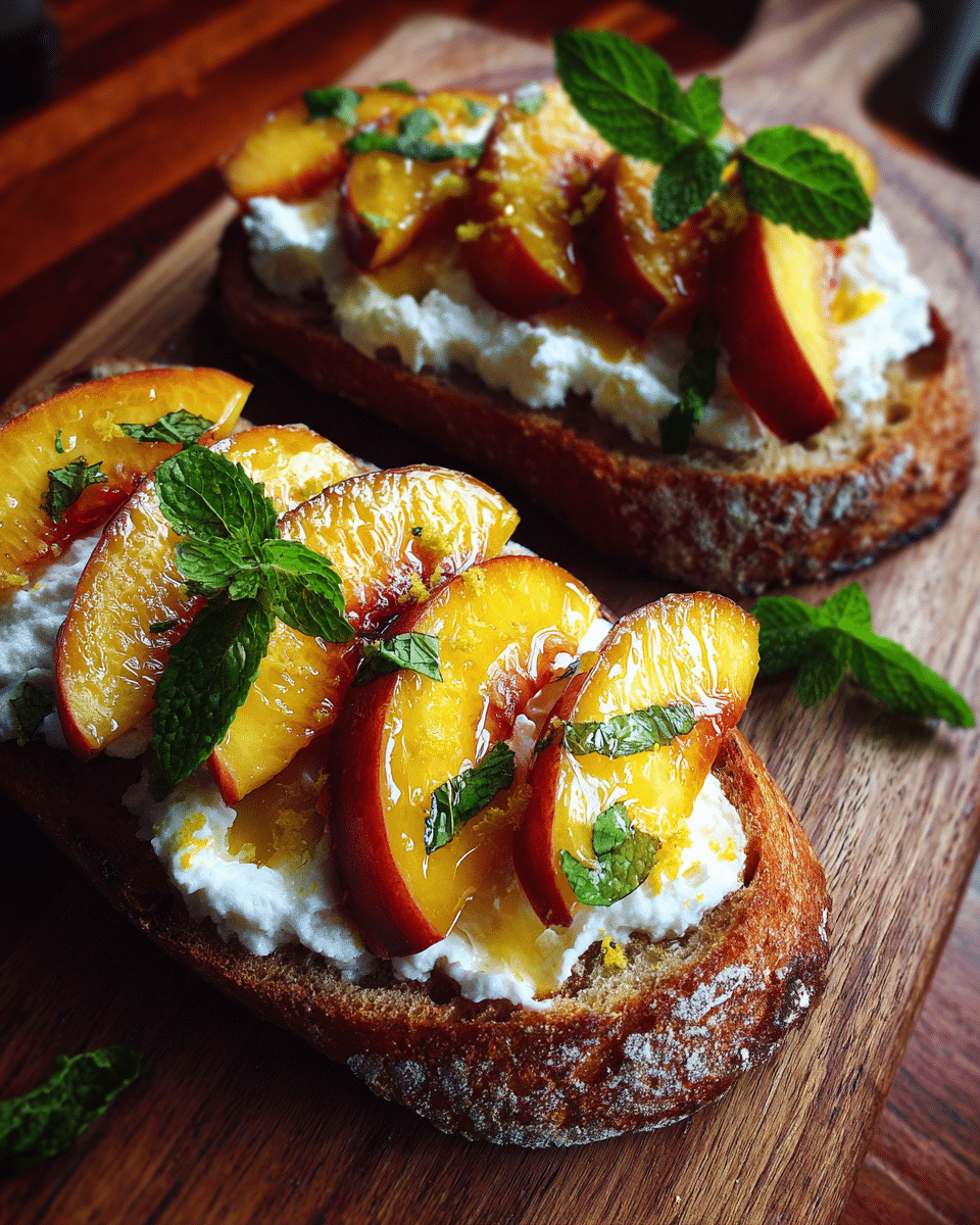Easy Peaches & Ricotta Toast