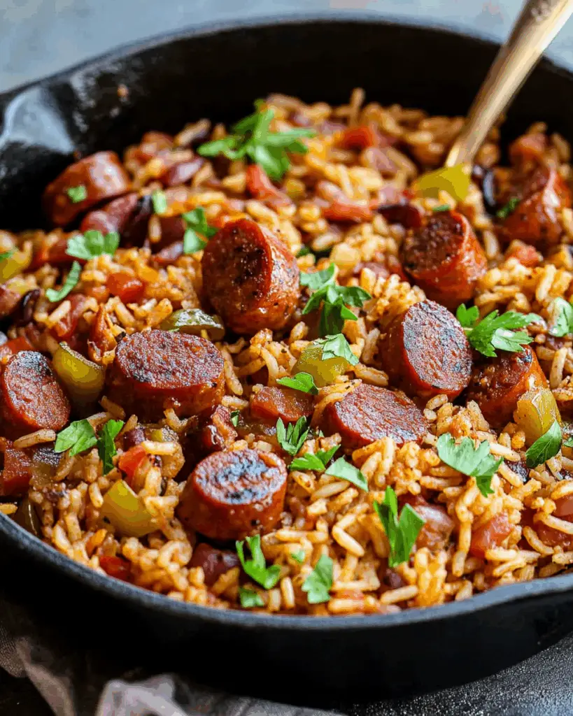 Cajun Kielbasa & Rice Skillet – 30-Minute Dinner