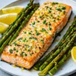 Baked Salmon with Garlic Parmesan Asparagus