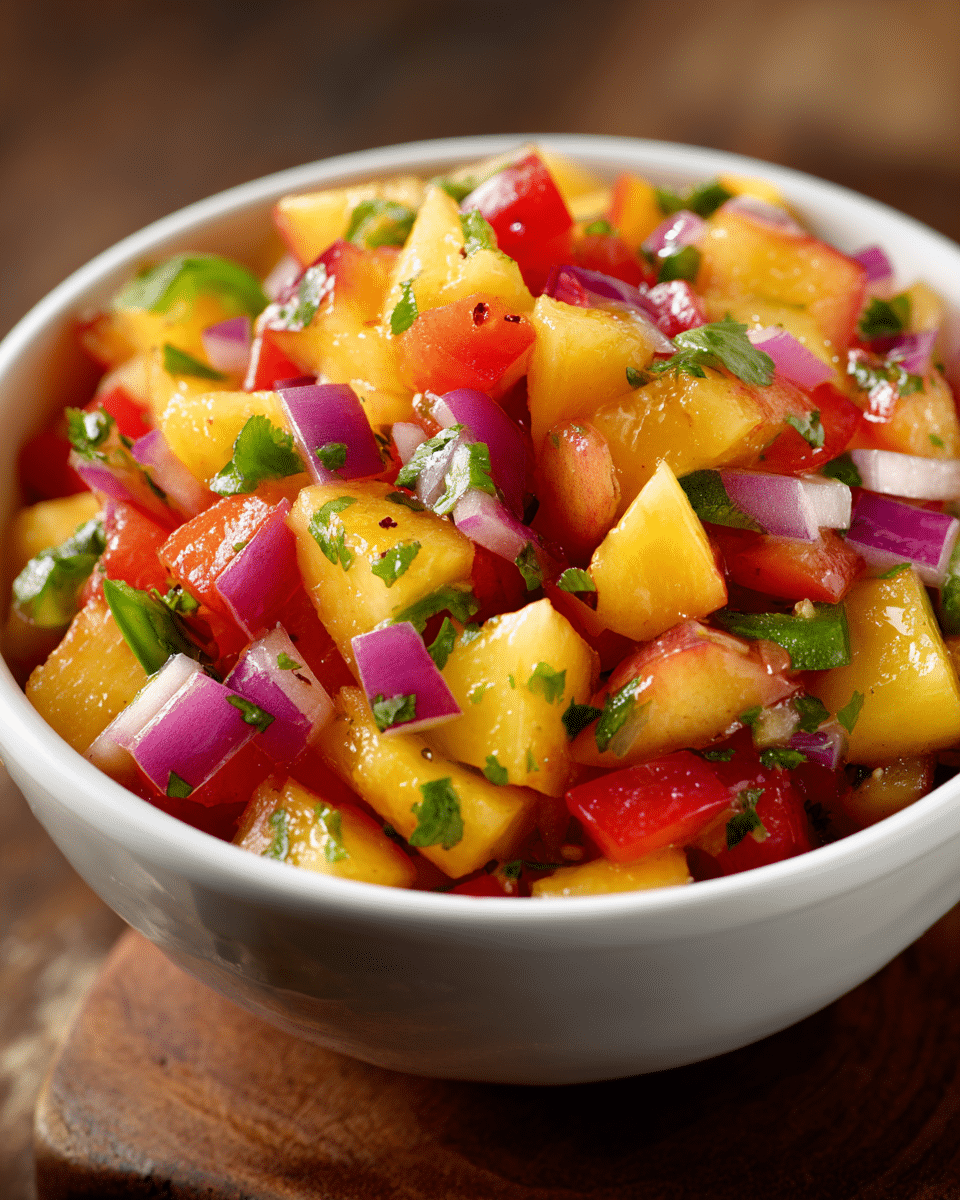 Fresh Peach Salsa with Lime