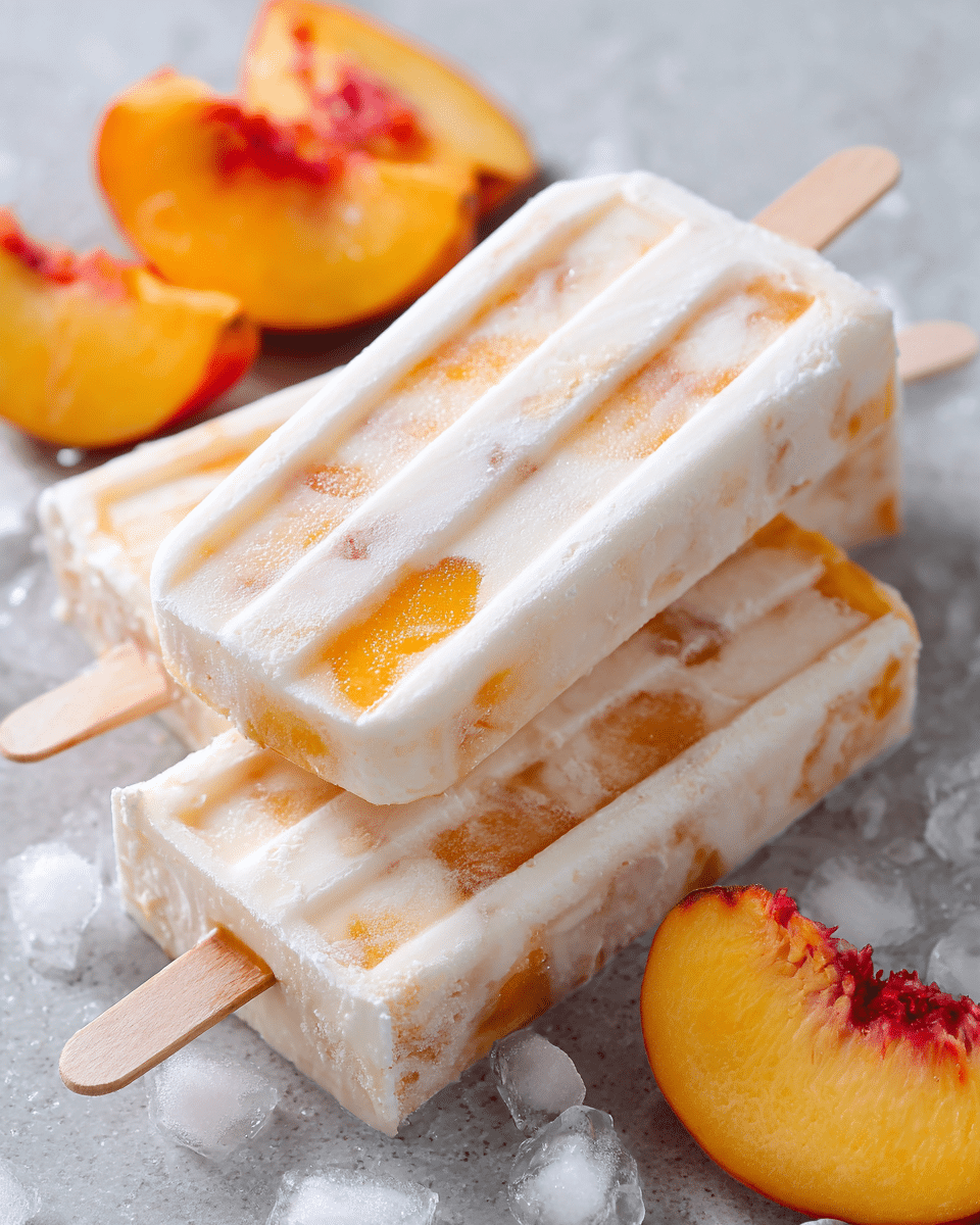 Creamy Peach Popsicles