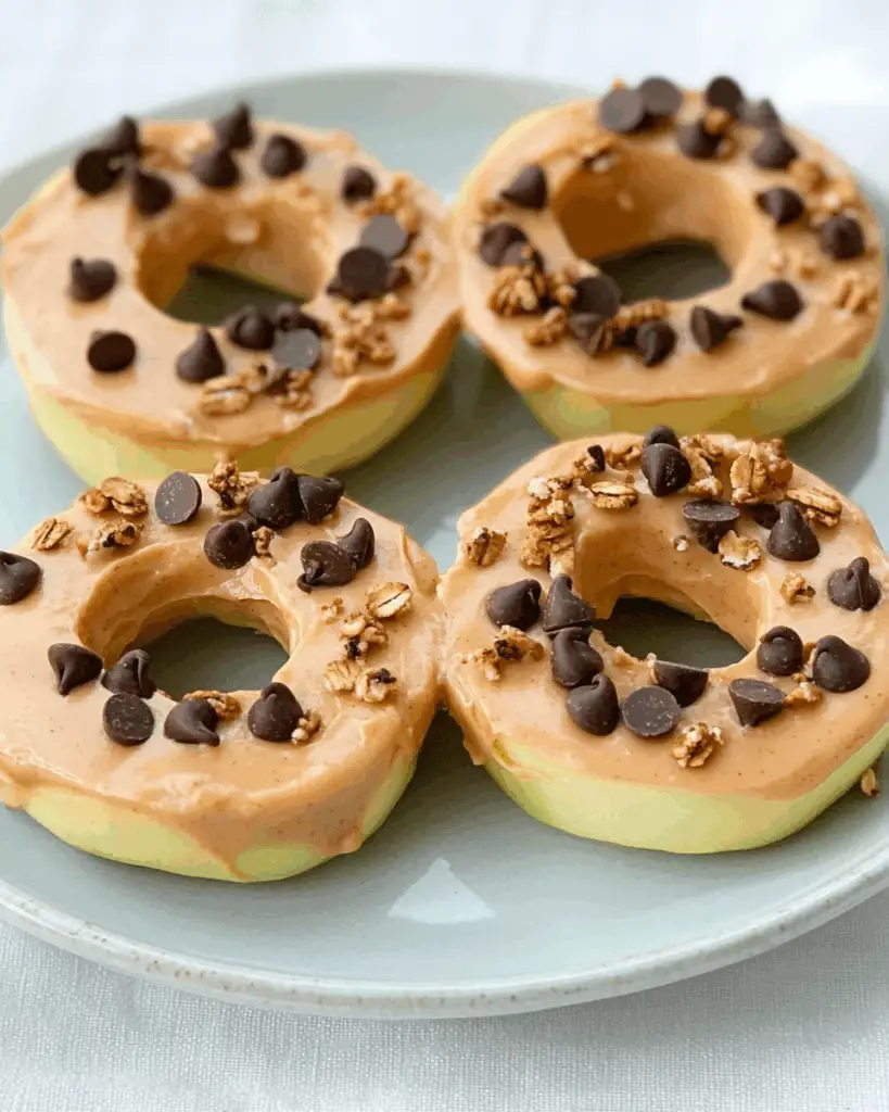 Apple Donuts with Peanut Butter