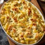 Banana Pepper Chicken Alfredo Bake
