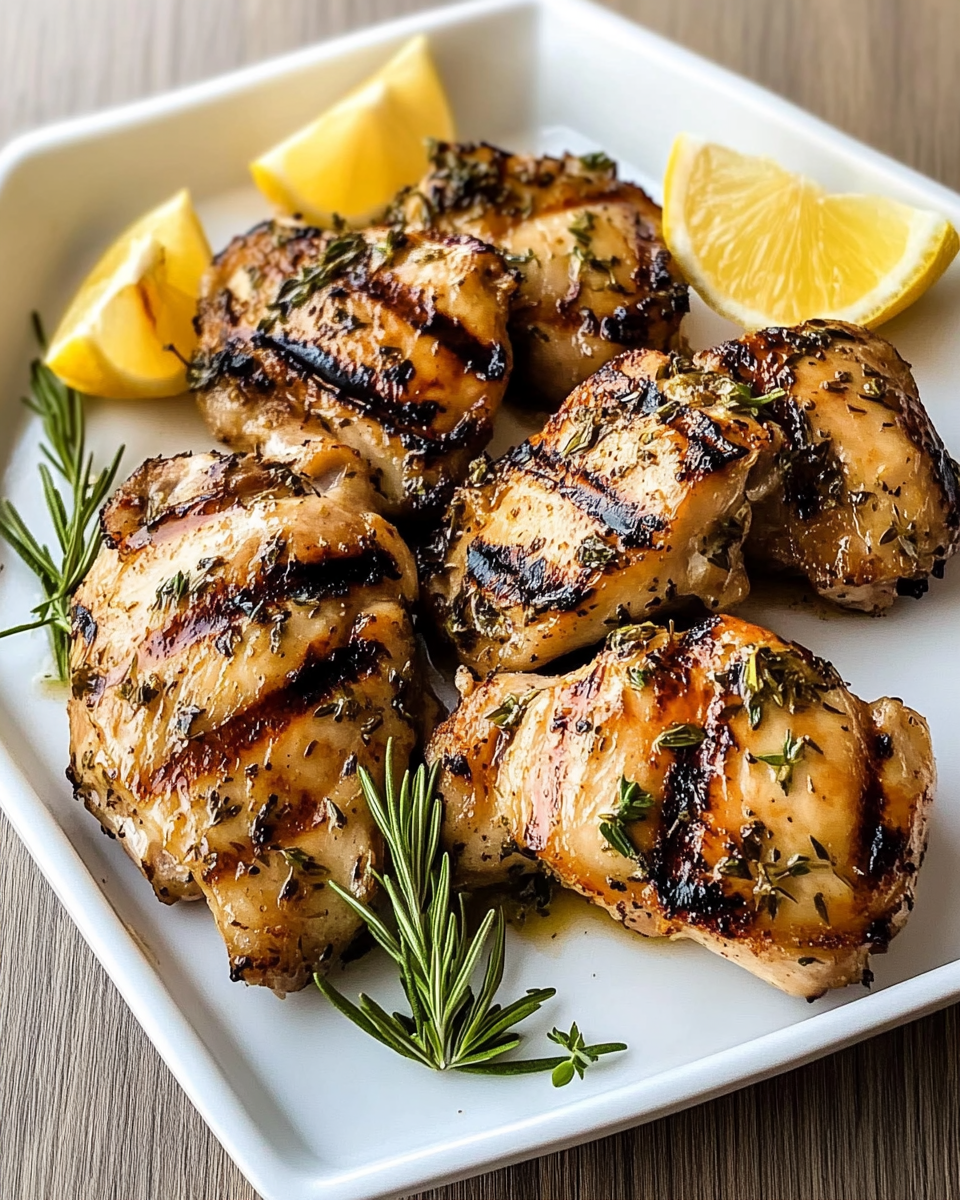 Grilled Lemon Herb Chicken Thighs