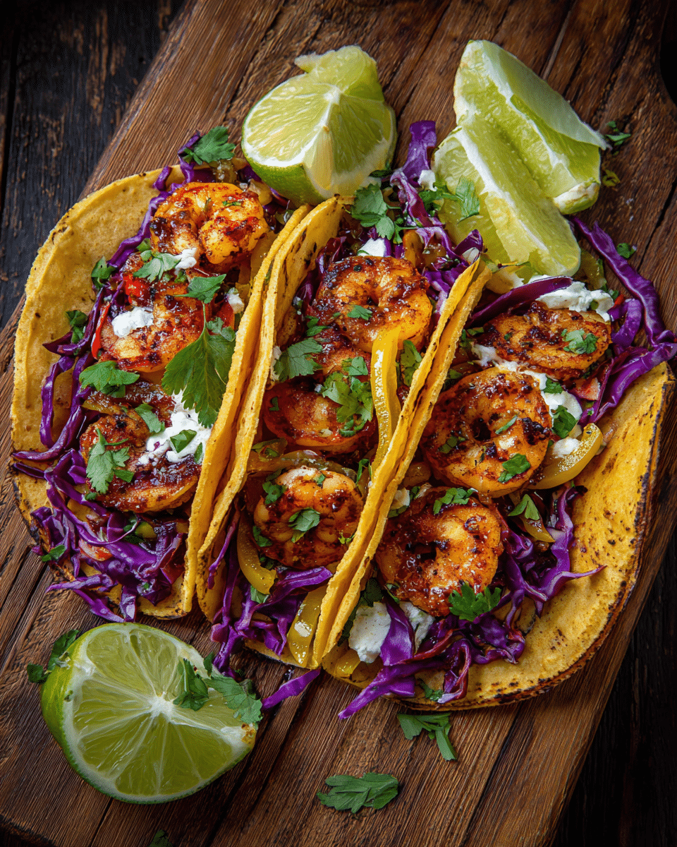 Banana Pepper Grilled Shrimp Tacos