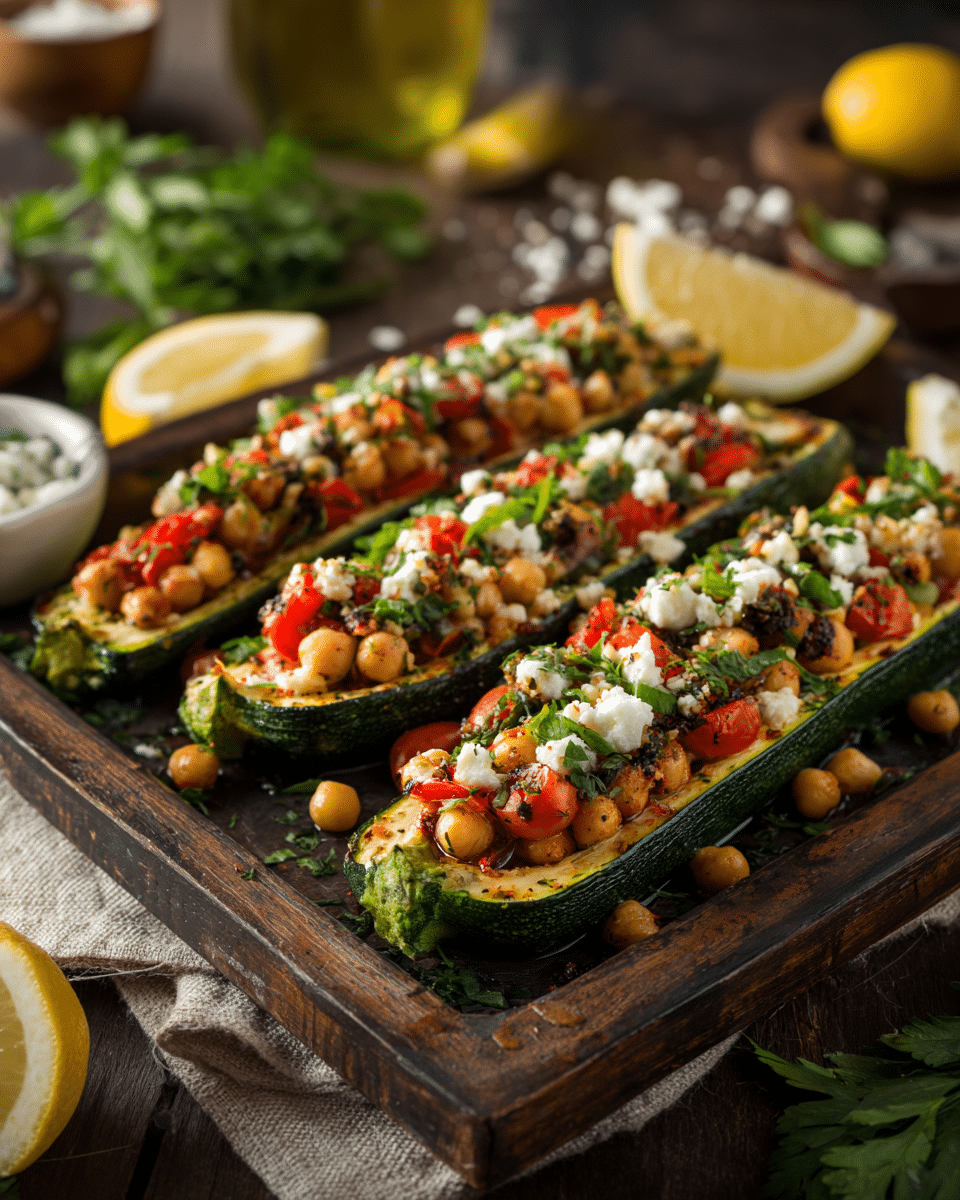 Mediterranean Stuffed Zucchini Boats