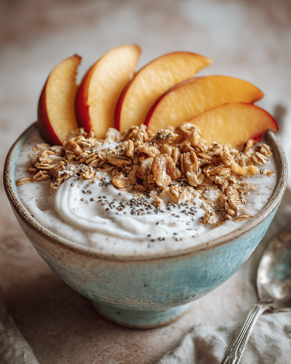 Peach Cobbler Smoothie Bowl