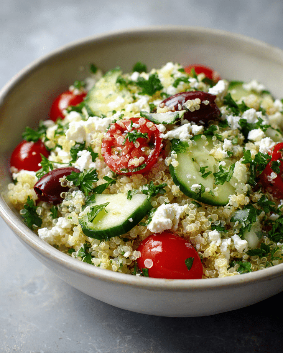 Cucumber Quinoa Feta Bowls