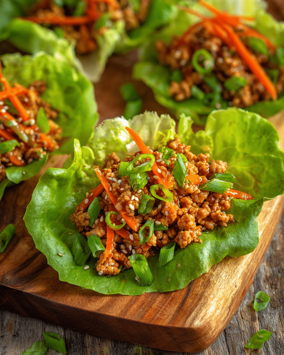 Sesame Ginger Chicken Lettuce Cups