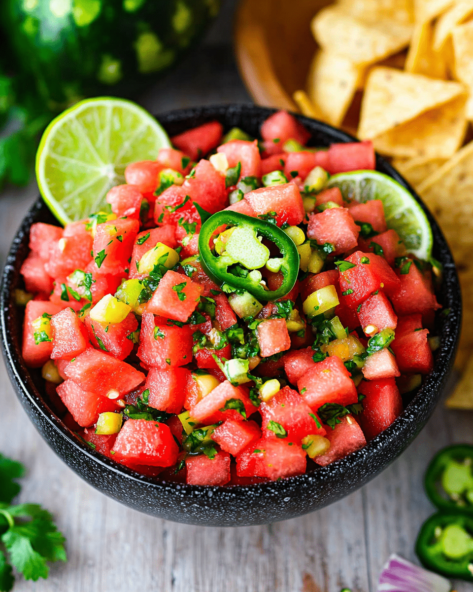 Watermelon Salsa with Lime & Jalapeño