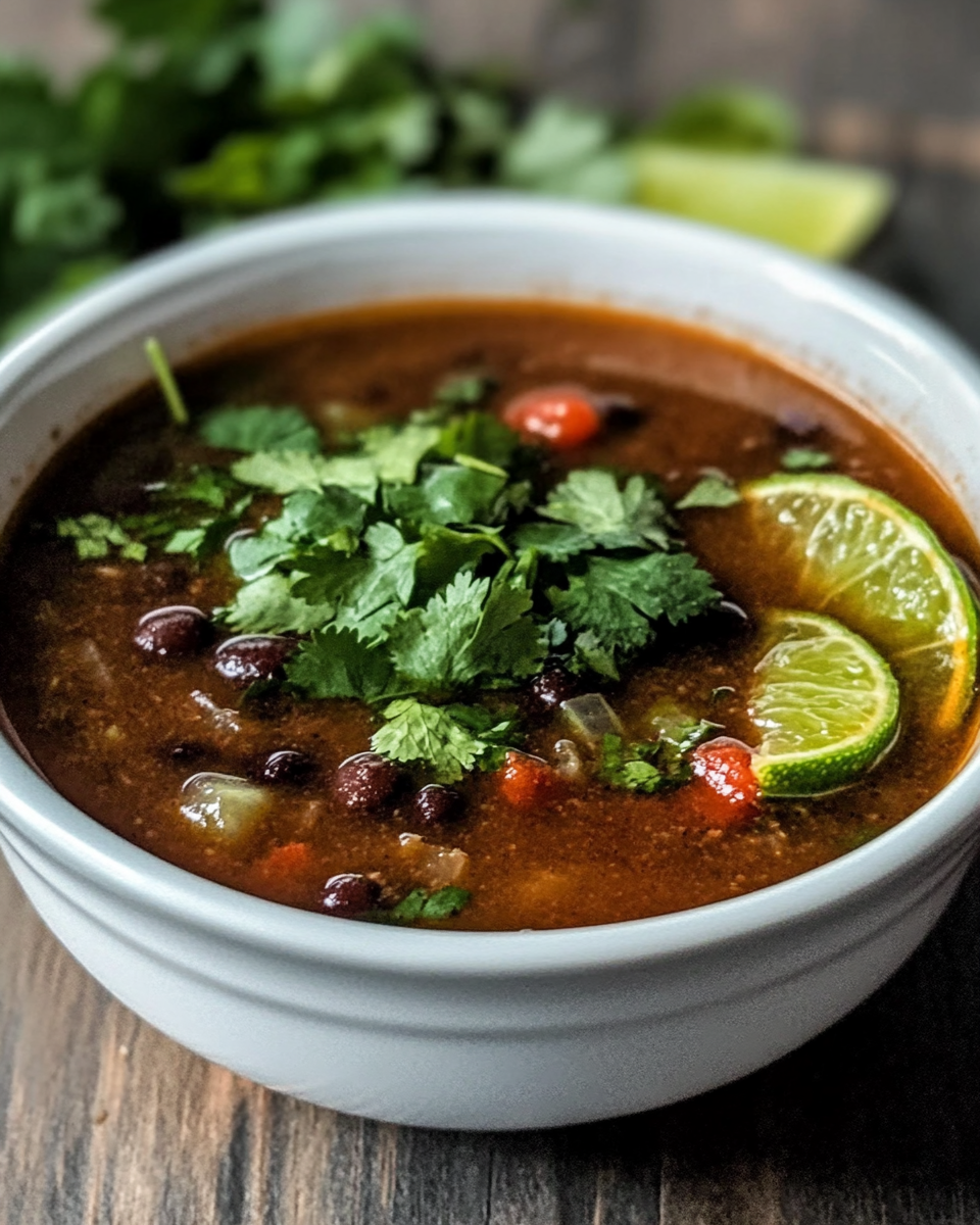Spicy Black Bean and Lime Soup