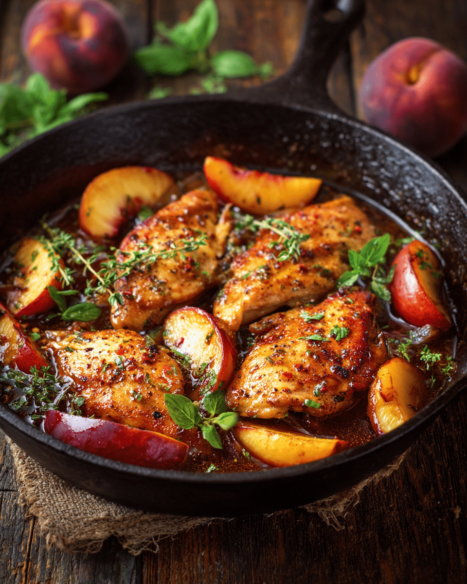 Peach Balsamic Chicken Skillet