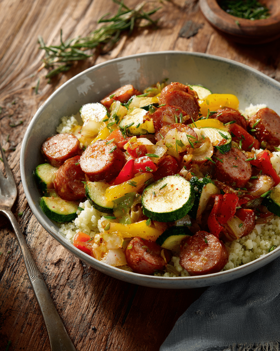 Kielbasa and Cauliflower Rice Bowl