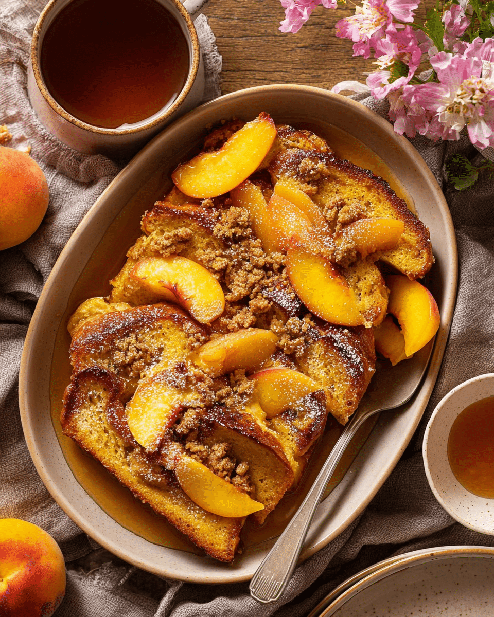 Baked Peach French Toast – Sweet Make-Ahead Breakfast