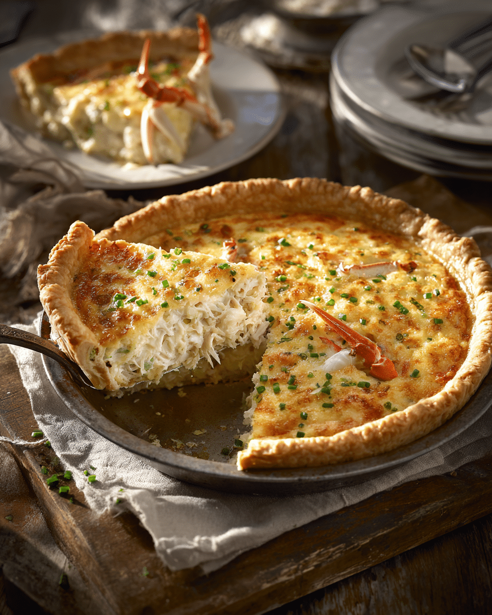 Crab & Swiss Cheese Quiche – Elegant Seafood Twist
