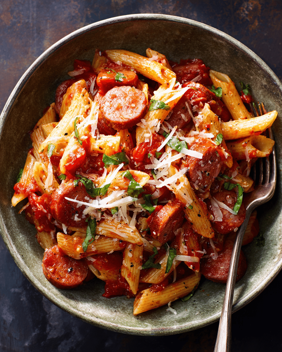 Kielbasa Penne in Tomato Sauce