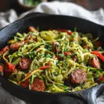 Keto Kielbasa Zoodle Skillet