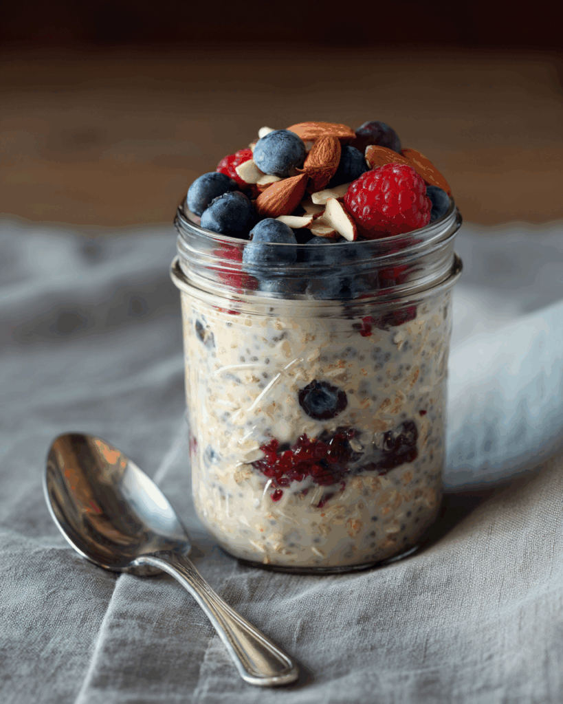 Mason Jar Overnight Oats – Easy, Portable & Customizable