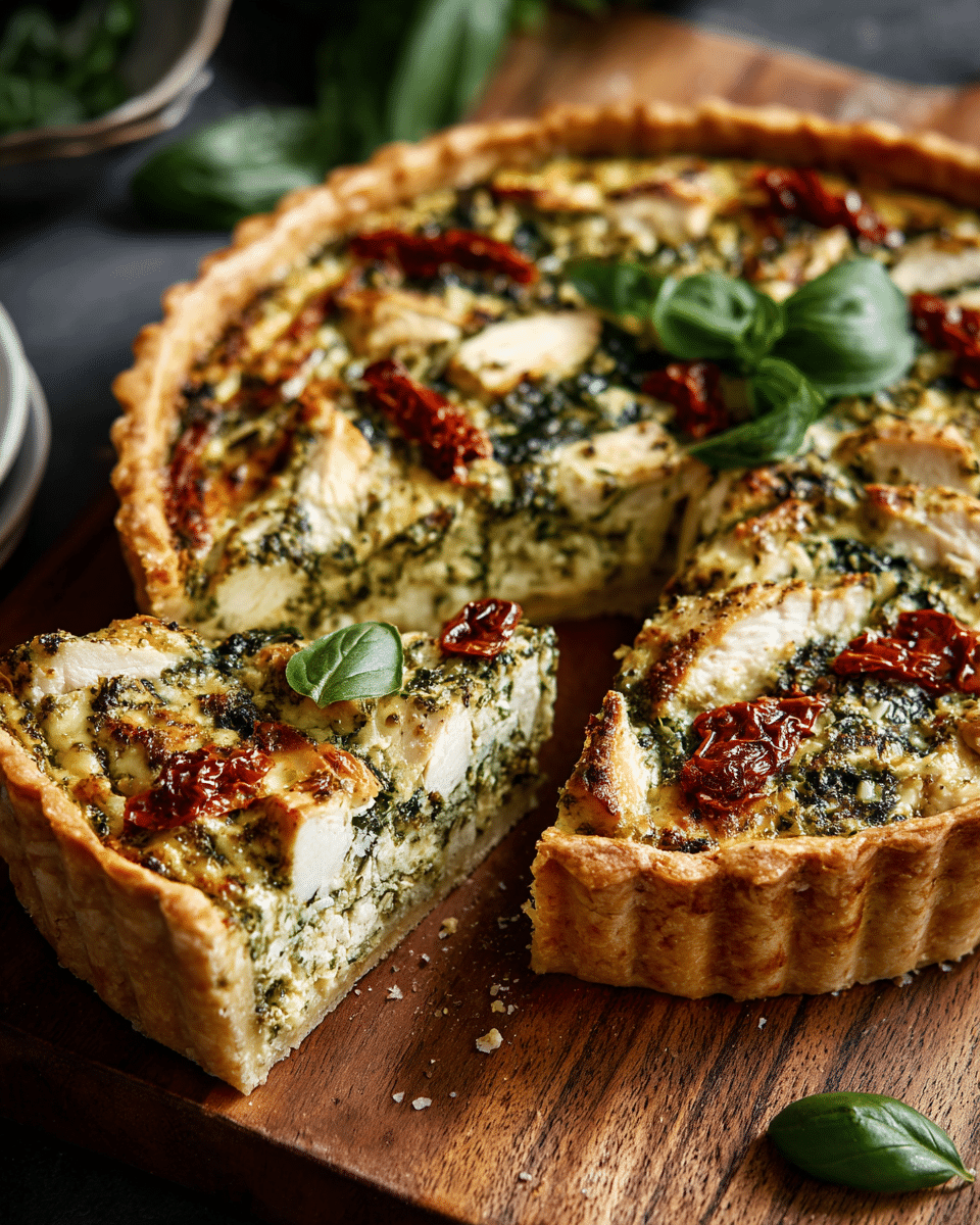 Pesto Chicken Quiche – Flavor-Packed and Protein-Rich