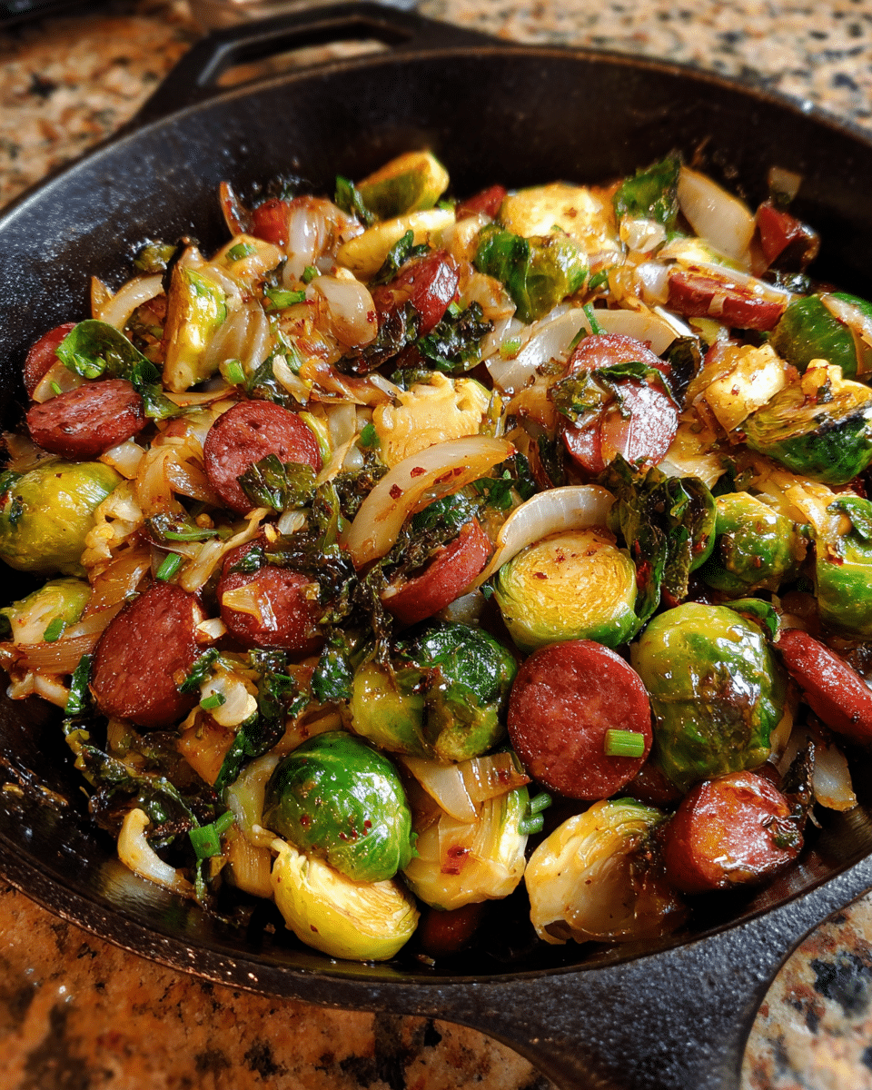 Kielbasa and Brussels Sprouts Stir-Fry