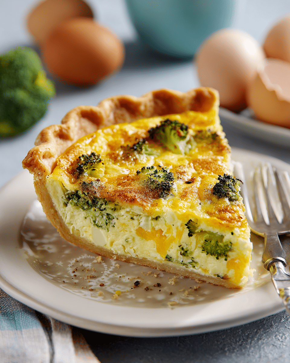 Broccoli Cheddar Quiche – Easy, Cheesy, and Kid-Approved