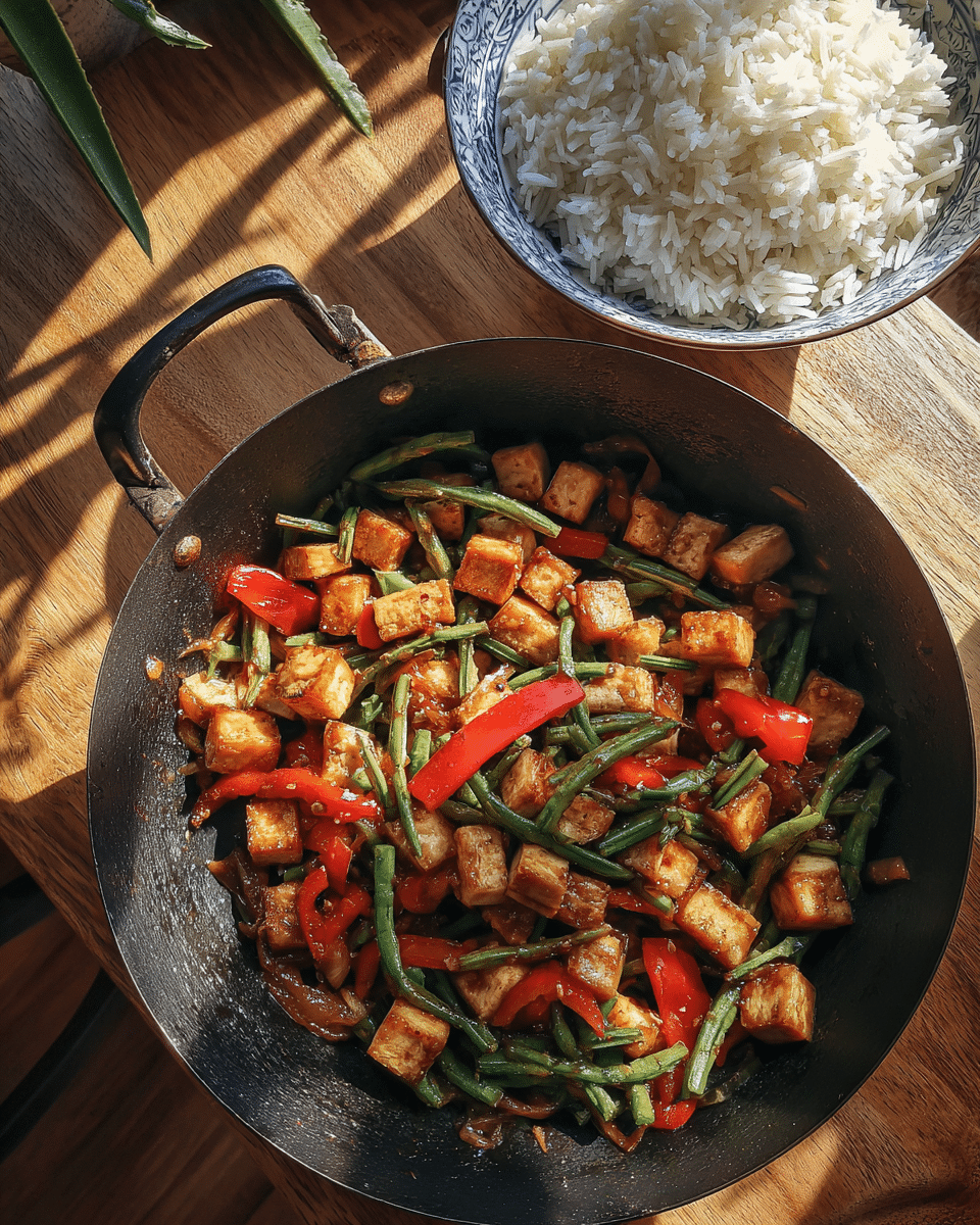 Stir-Fried Garlic Scapes with Tofu – Easy Plant-Based Meal