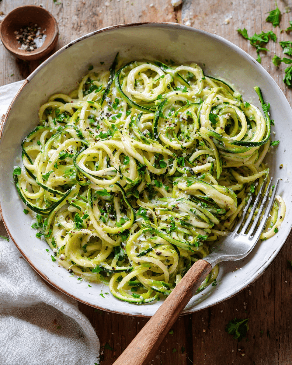 Zucchini Noodle Alfredo – Light, Creamy & Low-Carb