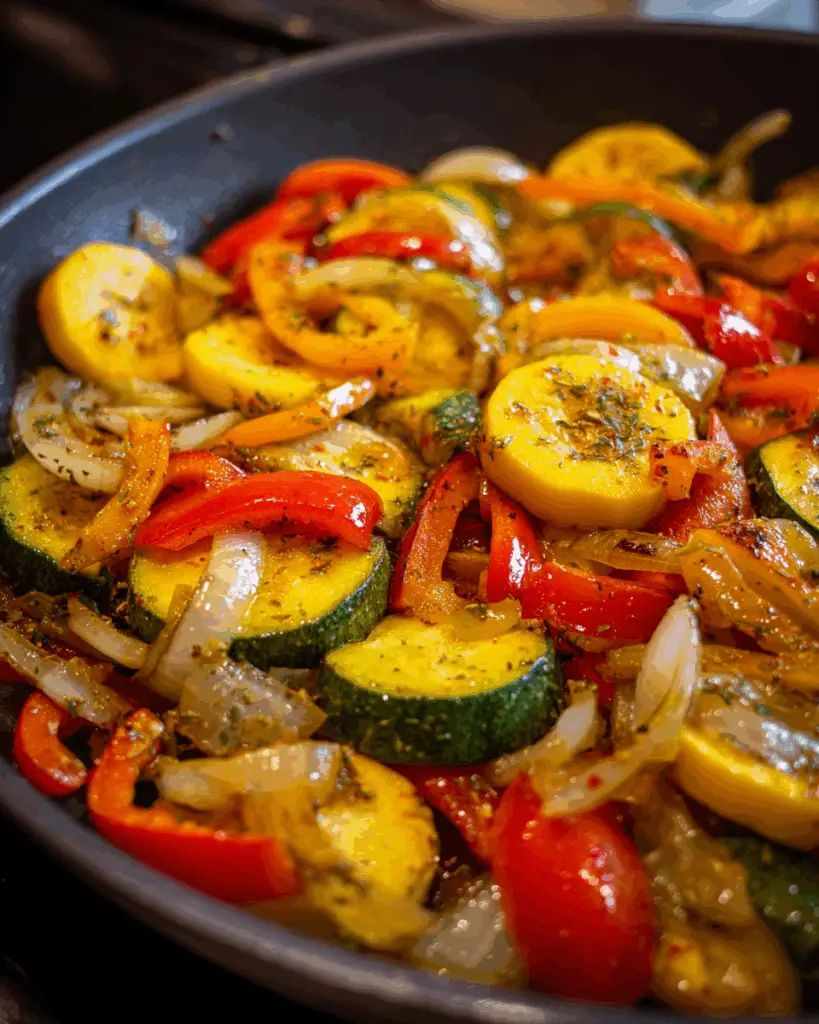 Sautéed Patty Pan Squash with Onions and Peppers