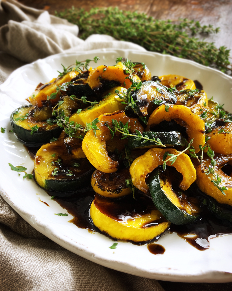 Balsamic Glazed Patty Pan Squash Medley