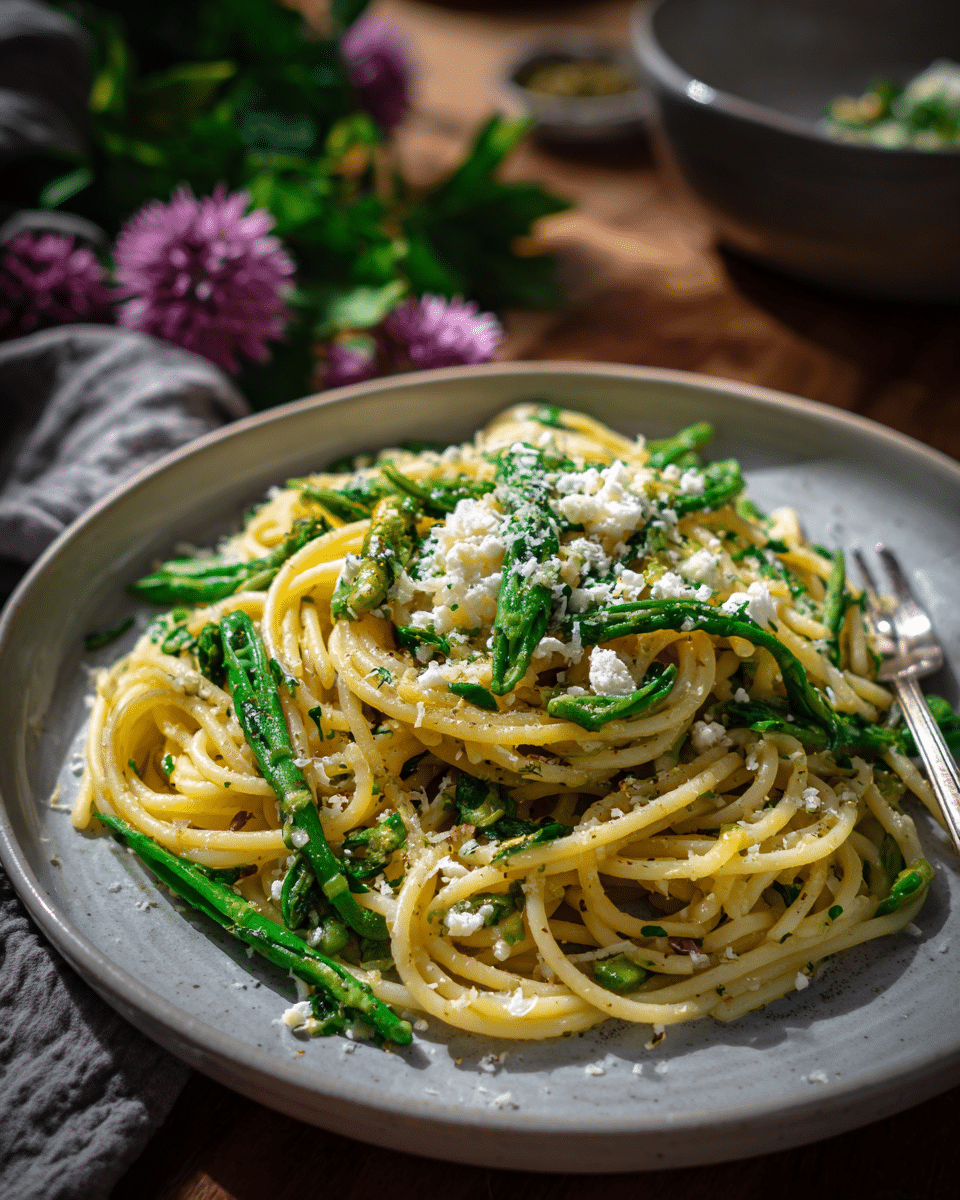 Garlic Scape Pasta – Quick Vegetarian Dinner Idea