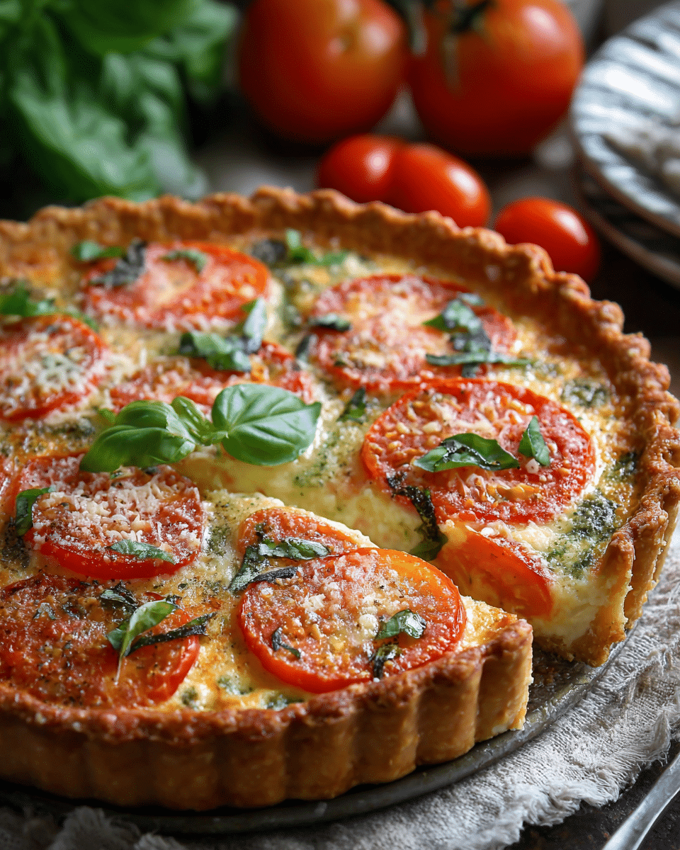 Fresh Tomato Basil Quiche – A Garden-Fresh Classic