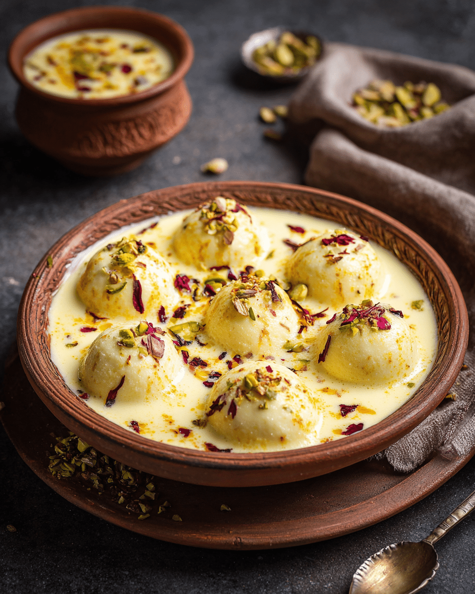 Rakhi Special Rasmalai – Soft Chhena in Saffron Milk