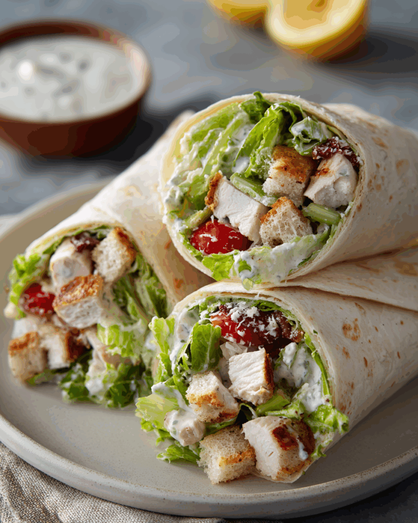 Chicken Caesar Wraps – Fresh, Crunchy & Grab-and-Go