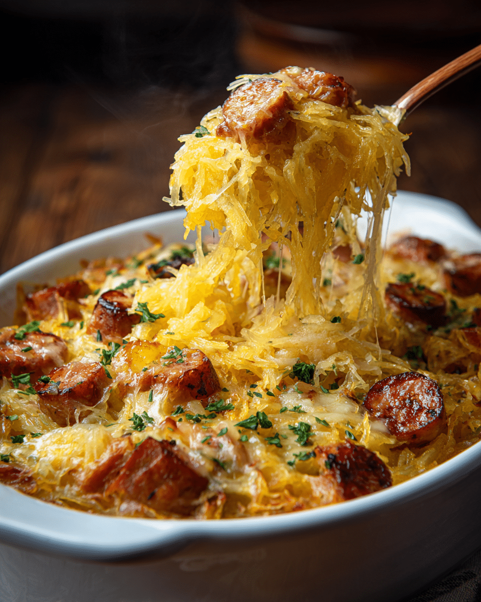 Kielbasa Spaghetti Squash Bake