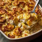 Cheesy Baked Patty Pan Squash Casserole