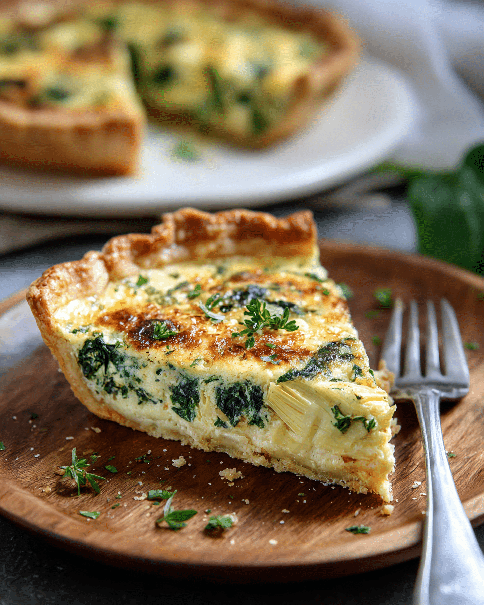 Artichoke Spinach Quiche – Creamy, Cheesy, and Gourmet