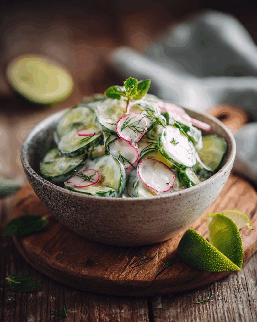 Creamy Cucumber Salad – Cool, Tangy & Refreshingly Crisp Summer Side