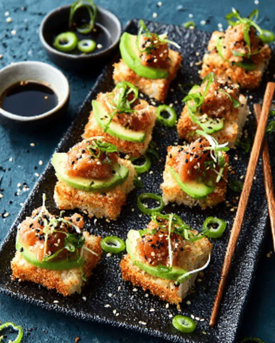 Crispy Rice Sushi Bites – Trendy, Crunchy & Bite-Sized