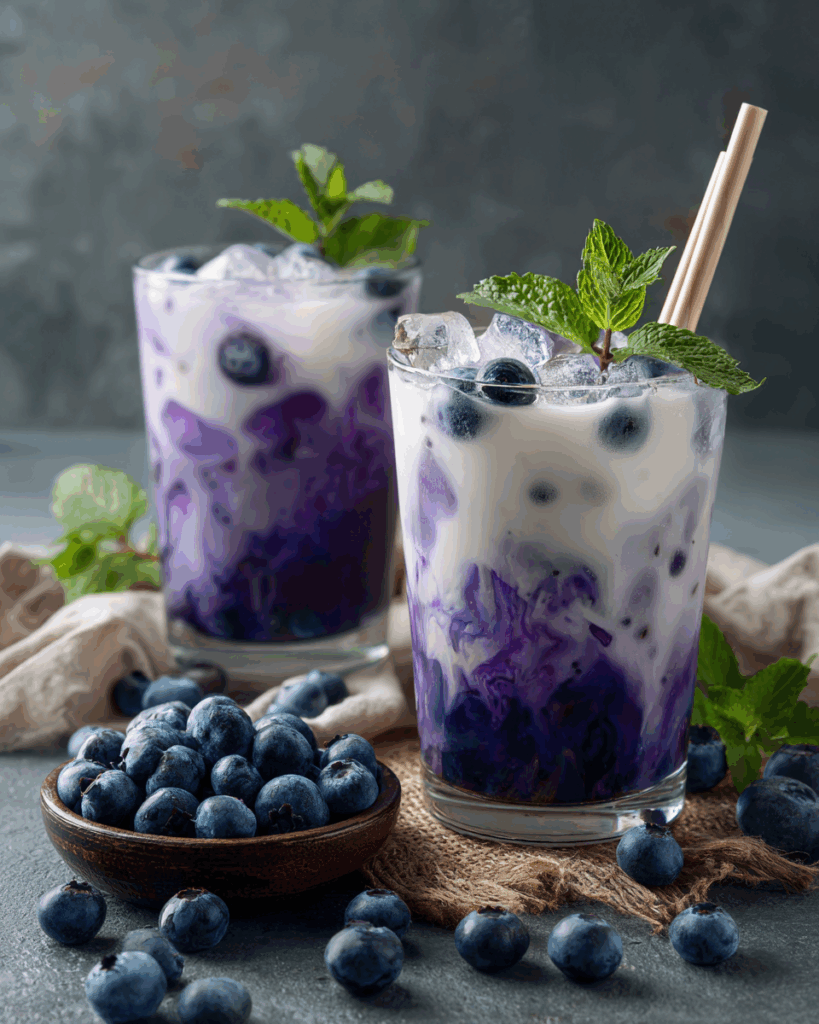 Blueberry Latte Iced Drink – Swirly, Trendy & TikTok Viral Sip
