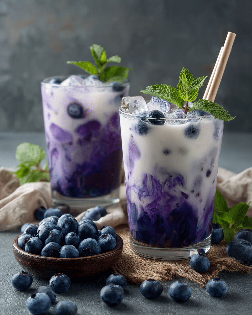 Blueberry Latte Iced Drink – Swirly, Trendy & TikTok Viral Sip