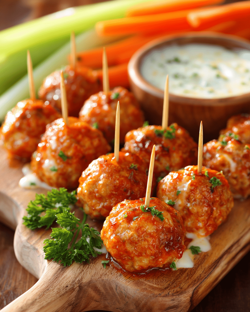 Football Food Buffalo Chicken Meatballs – Spicy, Tender Finger Food