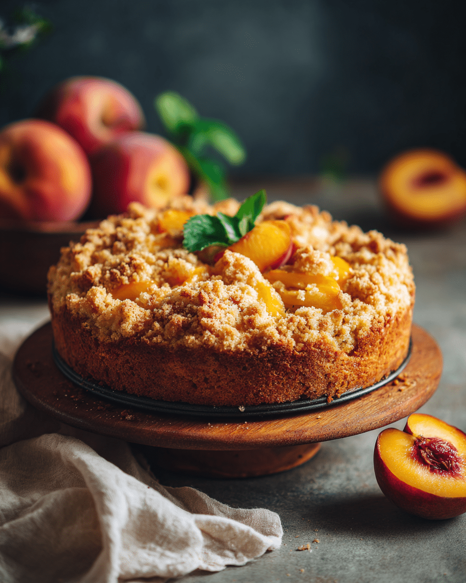 Southern Peach Crumb Cake – Moist, Crumbly & Irresistibly Fruity Bake
