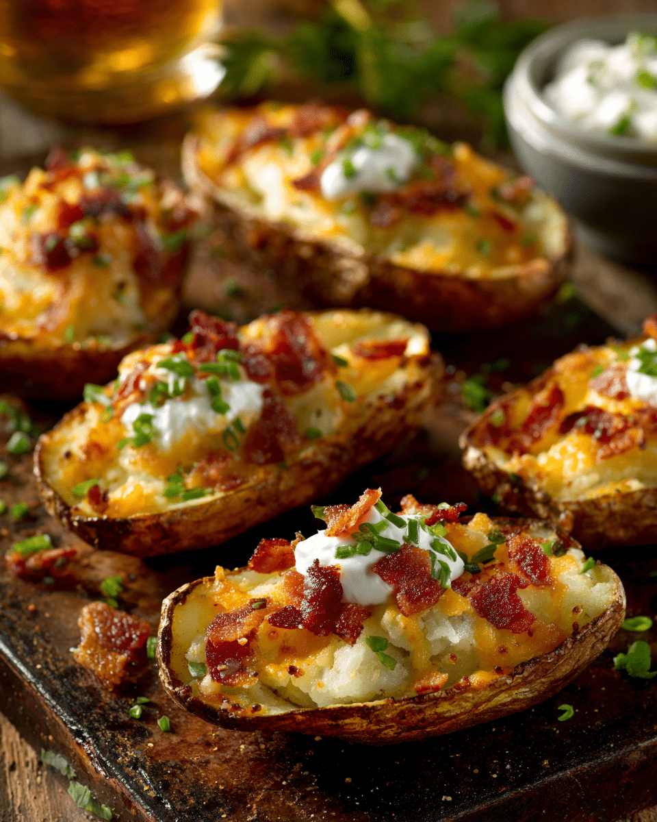 Football Food Potato Skins with Bacon – Crispy, Cheesy & Holding Strong