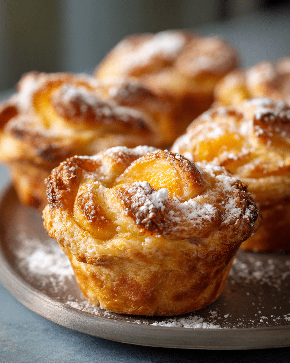 Peach Pie Cruffins – Flaky, Buttery & Uniquely Peach-Filled Pastry