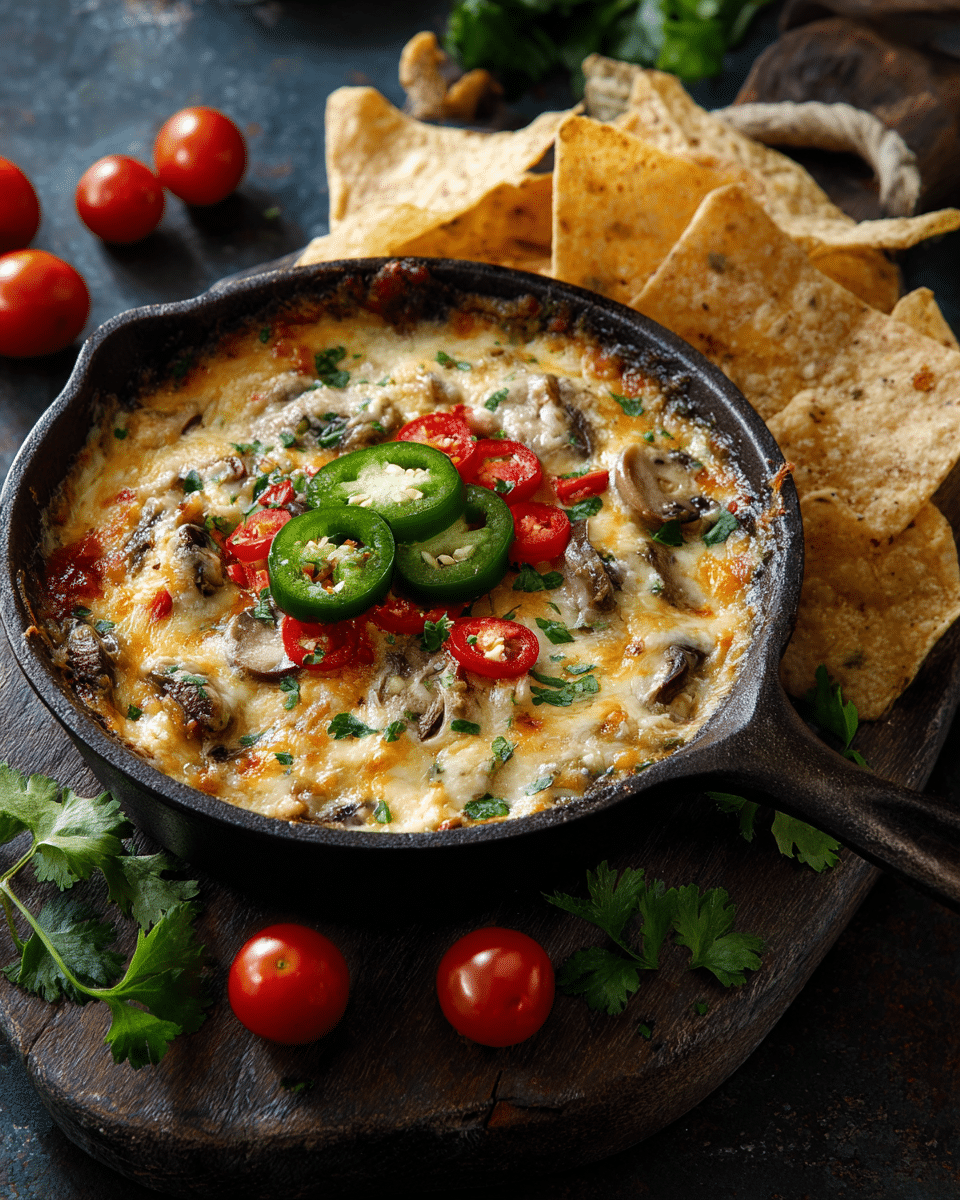 Football Food Queso Fundido with Mushrooms – Gooey, Earthy & Melted Perfection