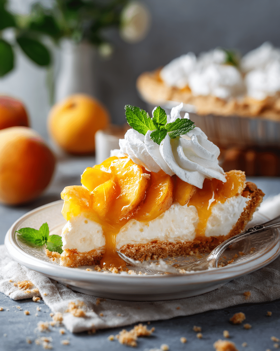 Cream Cheese Peach Pie Delight – Rich, Velvety & Peach-Loaded Dessert