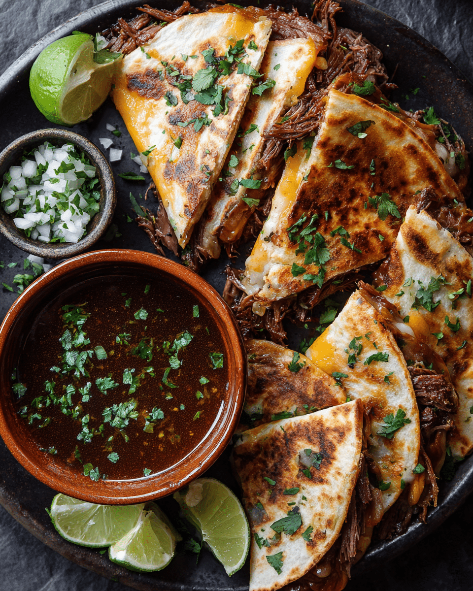 Birria Quesadillas – Melty, Meaty & Dip-Worthy