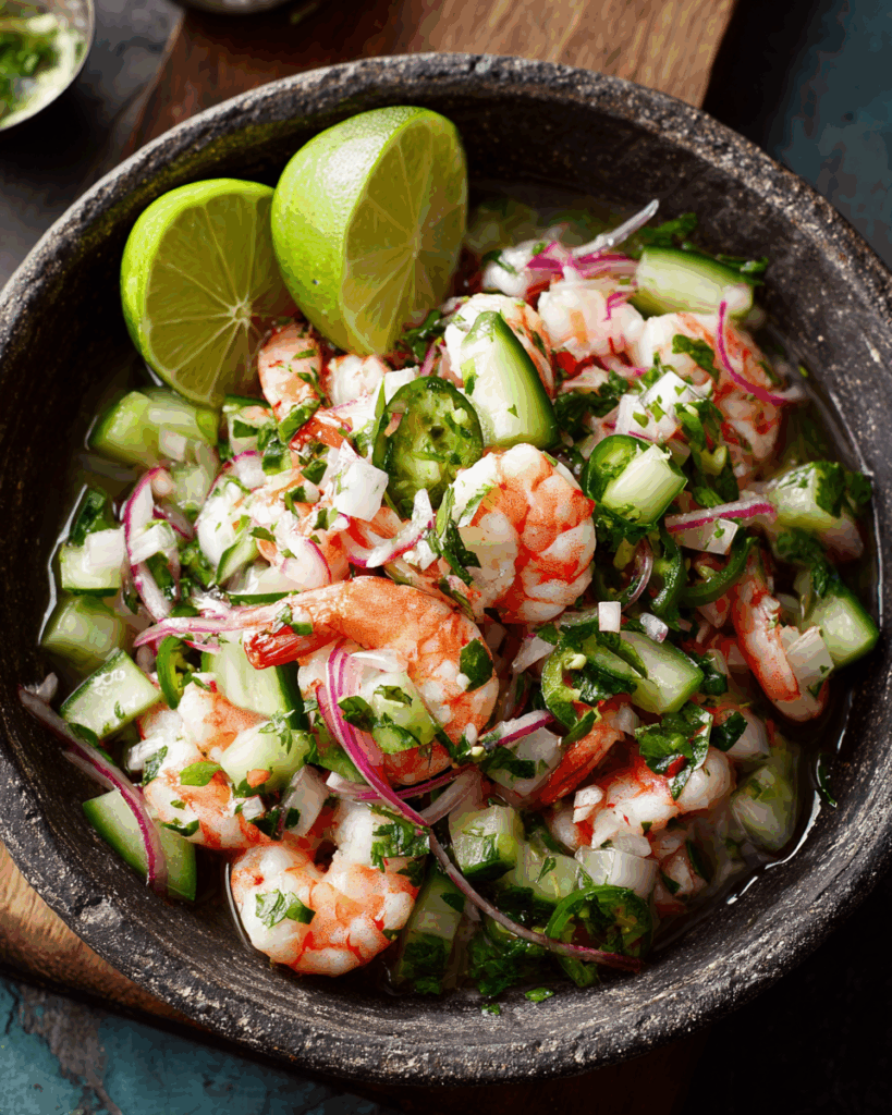 Aguachile Shrimp with Lime – Zesty, Fresh & Bright Mexican Independence Day Food