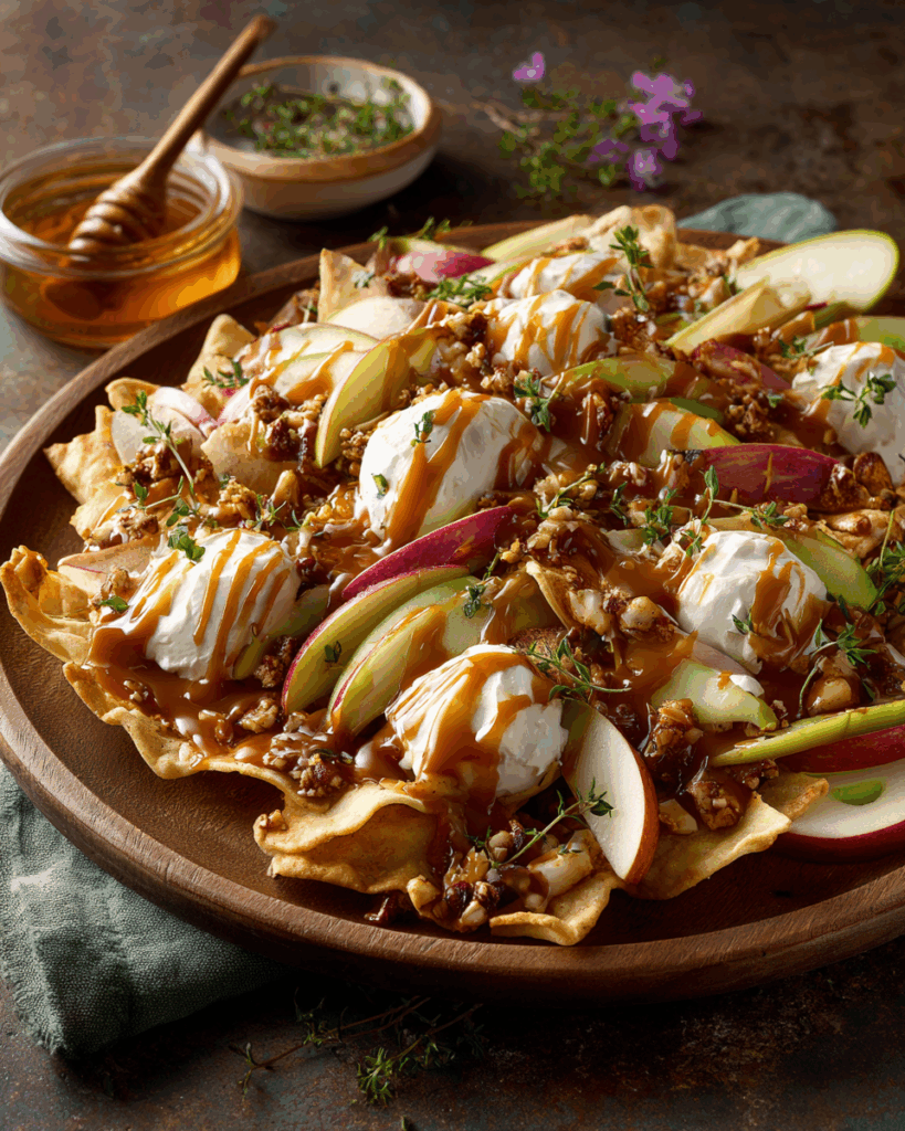Caramel Apple Nachos – Sweet & Viral Back-to-School Snack
